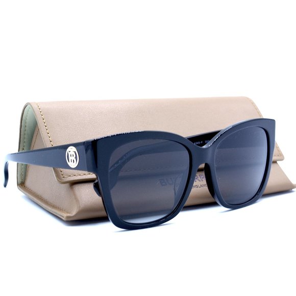NEW BURBERRY BE4345F BLACK GREY POLARIZED LENS AUTHENTIC SUNGLASSES - Picture 8 of 10